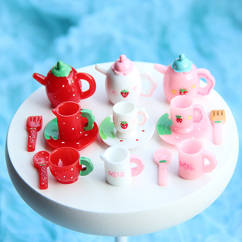 Essential Gardening Tools - Pink Tea Set Miniature Figurine Cup