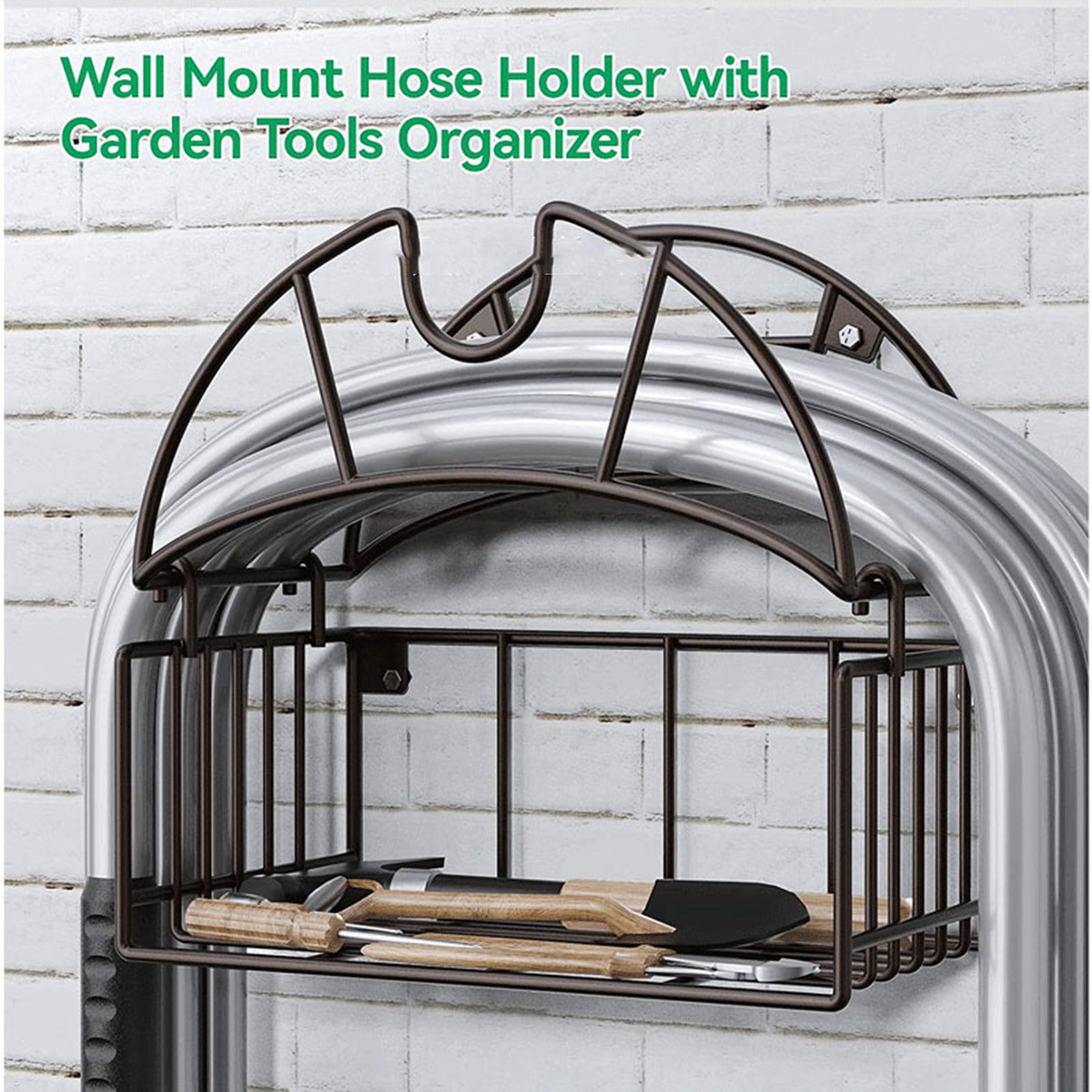 Gardening Tools Organizer - Wall Mount Garden Hose Holder with