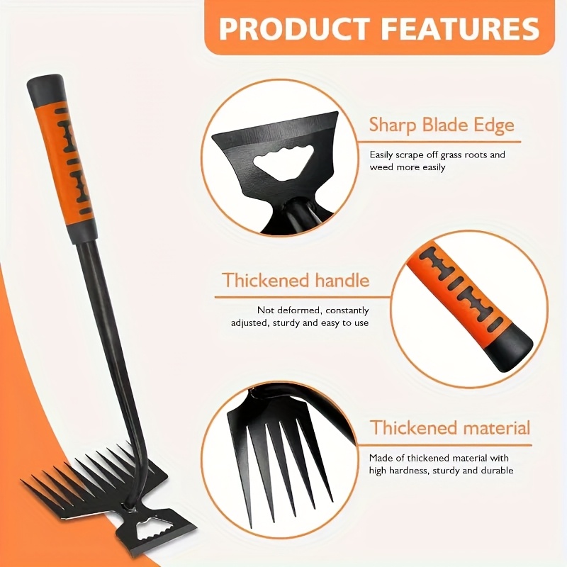 2 in 1 Garden Weeding Rake 5/6 - Gardening Tools To Remove Grass recension och pris