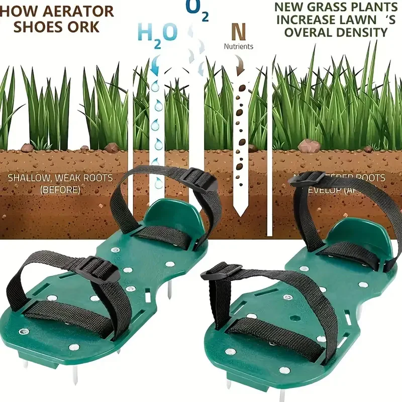Garden Aerator Shoes Spike Wal - Gardening Tools For Weeds recension och pris