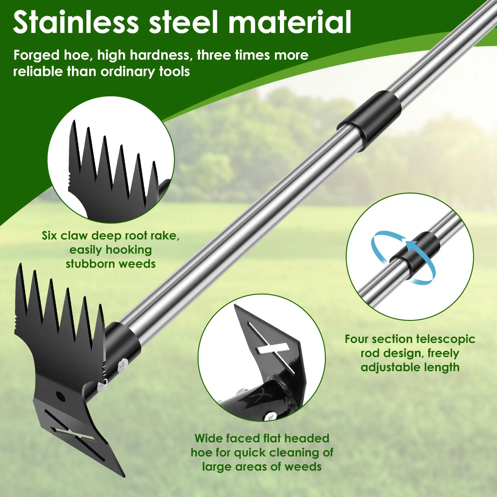 Garden Thatch Rake Stainless S - Gardening Tools To Remove Grass recension och pris